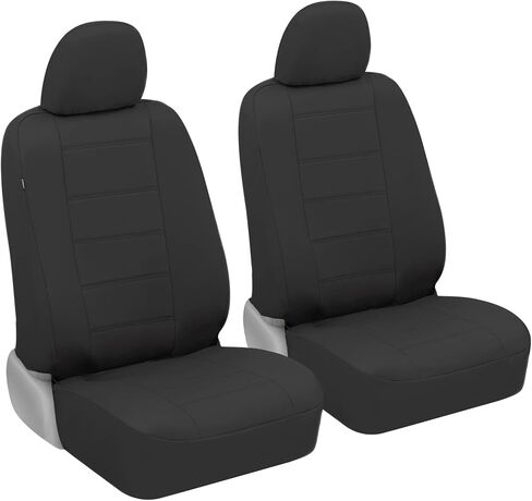 carXS Black Leather Car Seat Covers Front Seats Only, 4-Piece Faux Leather Seat Covers for Cars, Includes Front Seat Covers, Automotive Seat Covers for Trucks SUV in Saudi Arabia