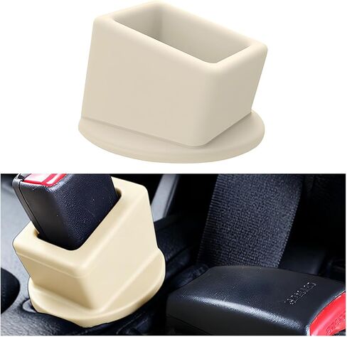 2PCS Car Seat Belt Buckle Holder, Silicone Easy Access Vehicle Seatbelt Guard Booster, Automotive Rear Seat Buckle Holder Accessories to Make Receptacle Stand Upright, Universal Fit (Black) in Saudi Arabia