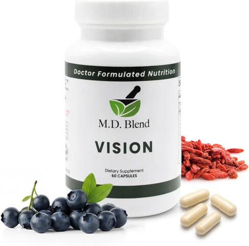 Vision - Expert Formulated - Natural Robust Blend for Eye Wellness - with Lutein, Zeaxanthin, Astaxanthin, Zinc, Thiamine, Vitamins A & C - 30 Capsules (1 Pack) in Saudi Arabia