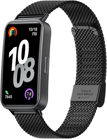 Stainless steel Metal Watch Strap Compatible with Huawei Band 10/9/8 Sport Replacement Band for Men Women in Saudi Arabia