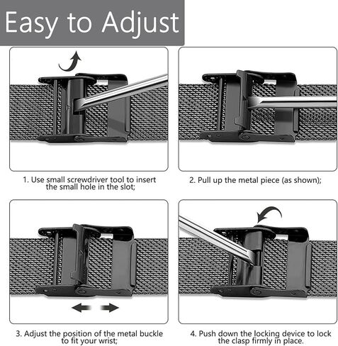 Stainless steel Metal Watch Strap Compatible with Huawei Band 10/9/8 Sport Replacement Band for Men Women in Saudi Arabia