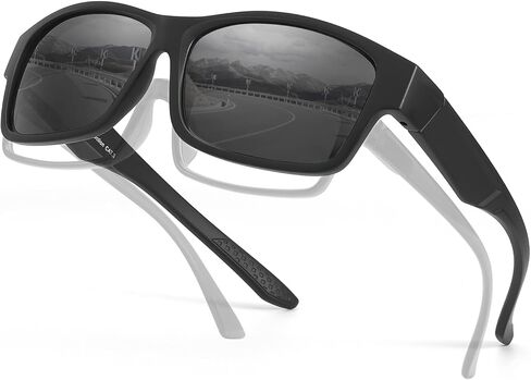 نظارات شمسية مستقطبة من Myiaur للرجال، نظارات شمسية UV400 يمكن ارتداؤها فوق النظارات، نظارات شمسية مضادة للوهج للقيادة والصيد in Kuwait