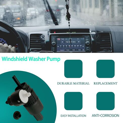 Black Windshield Washer Pump with Grommet Fit for Cadillac Srx 2010 2011 2012 2013 2014 2015 25979368 Car Front Water Washer Fluid Pump in Kuwait