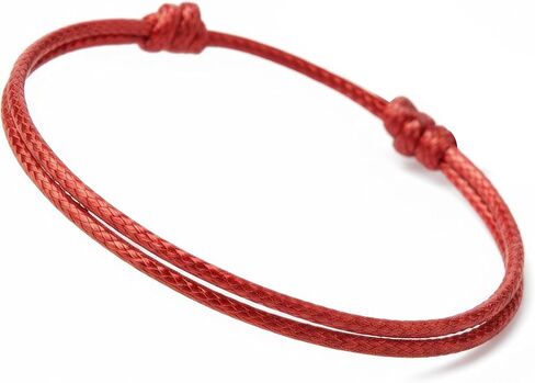 Adjustable Red String Bracelet - Waterproof Waxed Nylon Lucky Amulet for Protection, Good Fortune & Friendship in Saudi Arabia