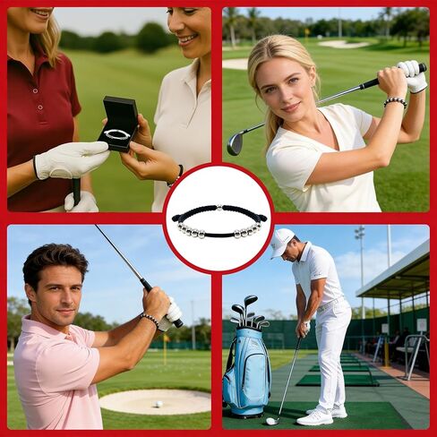 قطعتان من عداد ضربات الجولف، أساور عداد نقاط الجولف للنساء، أساور جولف قابلة للتغيير باللونين الأبيض والأسود للنساء، متتبع ضربات الجولف قابل للتعديل للاعبي الغولف in Kuwait