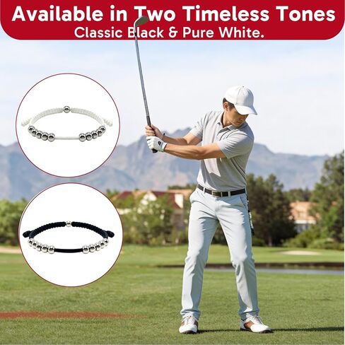 قطعتان من عداد ضربات الجولف، أساور عداد نقاط الجولف للنساء، أساور جولف قابلة للتغيير باللونين الأبيض والأسود للنساء، متتبع ضربات الجولف قابل للتعديل للاعبي الغولف in Kuwait