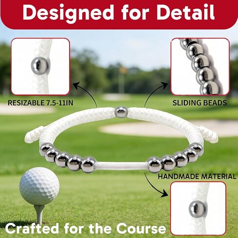 قطعتان من عداد ضربات الجولف، أساور عداد نقاط الجولف للنساء، أساور جولف قابلة للتغيير باللونين الأبيض والأسود للنساء، متتبع ضربات الجولف قابل للتعديل للاعبي الغولف in Kuwait