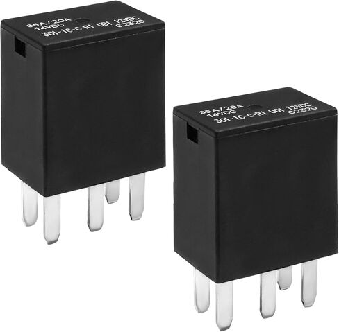 2 PCS Automotive Relay, 12VDC 35A 5 Pins SPST Car Power Relay Replaces 301-1C-C-R1 U01, Multifunctional Relays Replacement for Car Headlights Fuel Pumps Cooling Fans in Saudi Arabia