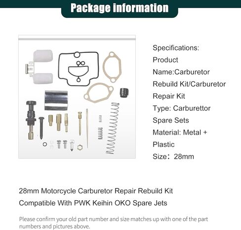 28mm Carburetor Rebuild Kit Compatible With Keihin PWK 28mm, Motorcycle Carburetor Carb Rebuild Kit Rebuild Repair Kit Compatible With PWK Keihin OKO Spare Jet Sets in Saudi Arabia