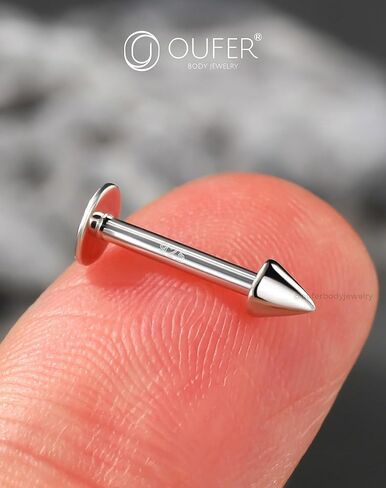 OUFER 925 Sterling Silver Cartilage Helix Earring Studs, 16G Silver Flat Back Earrings, Taper Lip Labret Rings, Monroe Medusa Industrial Piercing jewelry for Women and Men in Saudi Arabia
