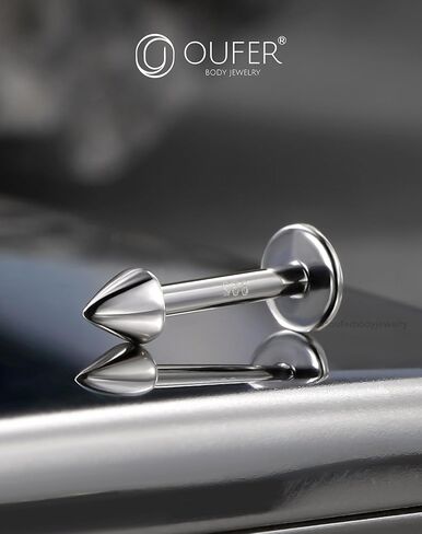 OUFER 925 Sterling Silver Cartilage Helix Earring Studs, 16G Silver Flat Back Earrings, Taper Lip Labret Rings, Monroe Medusa Industrial Piercing jewelry for Women and Men in Saudi Arabia