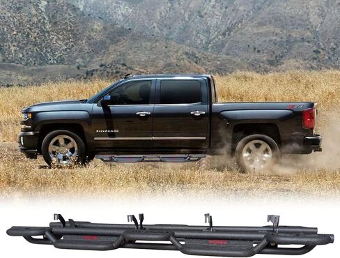 ألواح تشغيل قضبان جانبية منسدلة متوافقة مع 2007-2018 Chevy Silverado/GMC Sierra 1500 و2007-2019 Chevy Silverado/GMC Sierra 2500HD 3500HD Crew Cab (باستثناء إصدار الديزل) in Kuwait