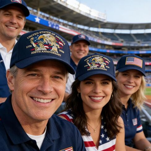 250 Anniversary USA Hat, 100% Embroidered - United States 250th Anniversary Adjustable Baseball Cap with Eagle & Flag Design for Patriotic Americans Navy in Saudi Arabia