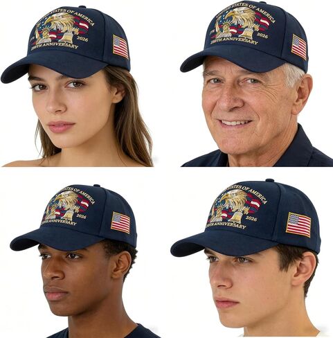 250 Anniversary USA Hat, 100% Embroidered - United States 250th Anniversary Adjustable Baseball Cap with Eagle & Flag Design for Patriotic Americans Navy in Saudi Arabia