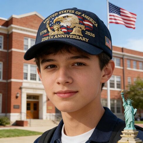 250 Anniversary USA Hat, 100% Embroidered - United States 250th Anniversary Adjustable Baseball Cap with Eagle & Flag Design for Patriotic Americans Navy in Saudi Arabia
