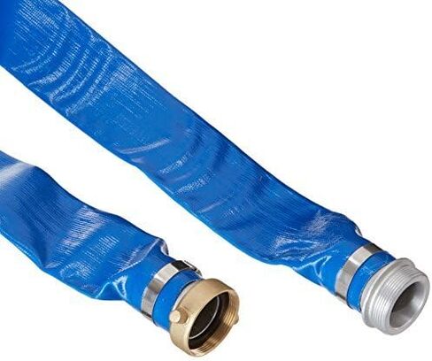 Apache 98138040 2" x 25' Blue PVC Lay-Flat Discharge Hose with Aluminum Pin Lug Fittings in Kuwait