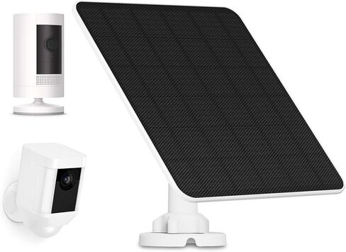 Solar Panel for Ring Camera, 5W Solar Charger for Ring Stick Up Cam, Spotlight Cam Plus/Pro, Wyze Battery Cam Pro, Includes Barrel Plug and USB-C Adapter, IP65 Waterproof in Kuwait