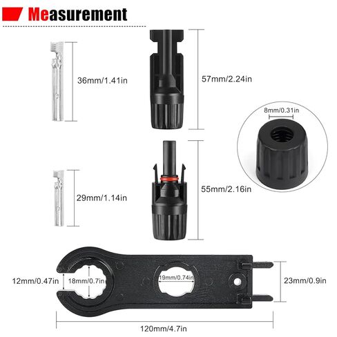 100 قطعة MC4 Soar Connectors موصلات كابلات الألواح الشمسية 1000V 30A IP67 مقاومة للماء ذكر/أنثى مع مفكات، مناسبة لكابلات الطاقة الشمسية 14AWG-10AWG (50 زوجًا) in Saudi Arabia