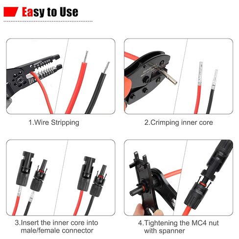 100 قطعة MC4 Soar Connectors موصلات كابلات الألواح الشمسية 1000V 30A IP67 مقاومة للماء ذكر/أنثى مع مفكات، مناسبة لكابلات الطاقة الشمسية 14AWG-10AWG (50 زوجًا) in Saudi Arabia