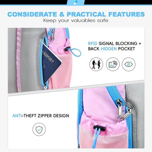 Seektop Crossbody Bag RFID Sling Backpack for Women & Men, Casual Chest Daypack for Hiking Travel in Saudi Arabia