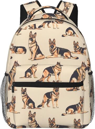 حقيبة ظهر الراعي الألماني، حقائب ظهر خفيفة الوزن للسفر والعمل المدرسي والرياضة، حقيبة ظهر كلب كرتونية واقعية هدية للأطفال والبنات والأولاد، كتب كمبيوتر محمول للجرو، حقيبة يومية كاجوال، 11.4 × 5.9 × 15.7 بوصة in Kuwait