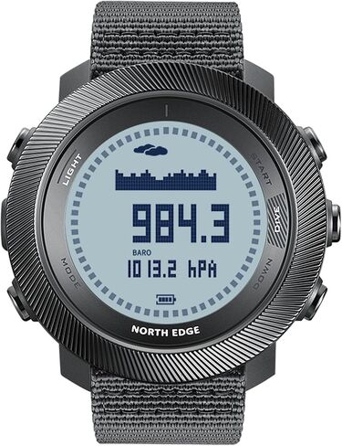 ساعة NORTH EDGE Apache D Dive للرجال 50 متر كمبيوتر غوص مجاني، بوصلة رقمية، مقياس الارتفاع، مقياس الضغط الجوي، عداد الخطوات، ساعة رياضية مقاومة للماء للمشي لمسافات طويلة والتسلق، شاشة كبيرة، بطارية قابلة لإعادة الشحن in Kuwait