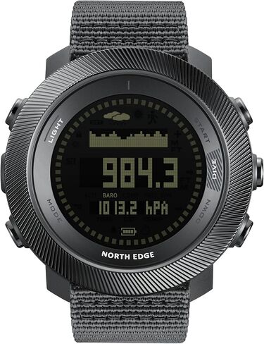 ساعة NORTH EDGE Apache D Dive للرجال 50 متر كمبيوتر غوص مجاني، بوصلة رقمية، مقياس الارتفاع، مقياس الضغط الجوي، عداد الخطوات، ساعة رياضية مقاومة للماء للمشي لمسافات طويلة والتسلق، شاشة كبيرة، بطارية قابلة لإعادة الشحن in Kuwait