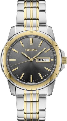 SEIKO Watch for Men - Day/Date Calendar & Luminous Markers, Stainless Steel Case, 100m Water-Resistant in Saudi Arabia
