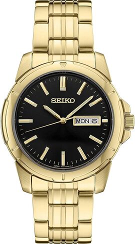 SEIKO Watch for Men - Day/Date Calendar & Luminous Markers, Stainless Steel Case, 100m Water-Resistant in Saudi Arabia