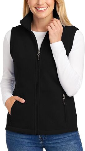 JustBlanks Women Midweight super soft Full Zip Vest - Modern Fit - Cozy Comfortable Casual Vest - Two Front zippered pockets in Saudi Arabia