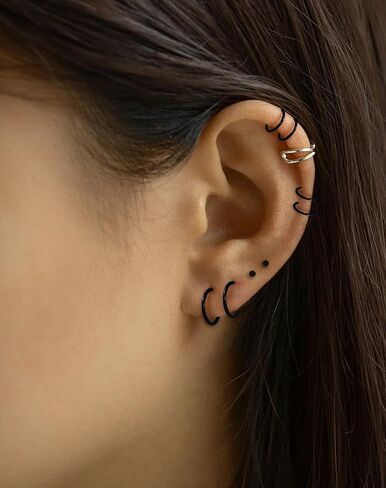 316L Stainless Steel Hoop Earrings, Hinged Segment Earrings Hoop, Cartilage Helix Conch Daith Septum Earrings Hoops in Saudi Arabia