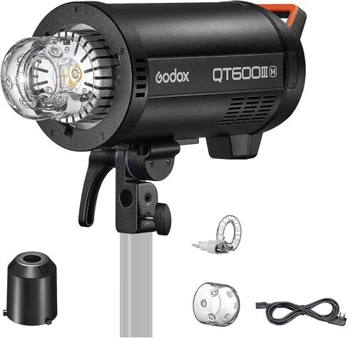 مجموعة إضاءة فلاش Godox QT400IIIM 400Ws Studio Monolight Strobe Flash مع ضوء USB، نظام X لاسلكي 2.4G، HSS 1/8000s، إعادة تدوير 0.01-0.9s، مصباح تشكيل 5600K، حامل بوينز للتصوير الفوتوغرافي في الاستوديو in Saudi Arabia