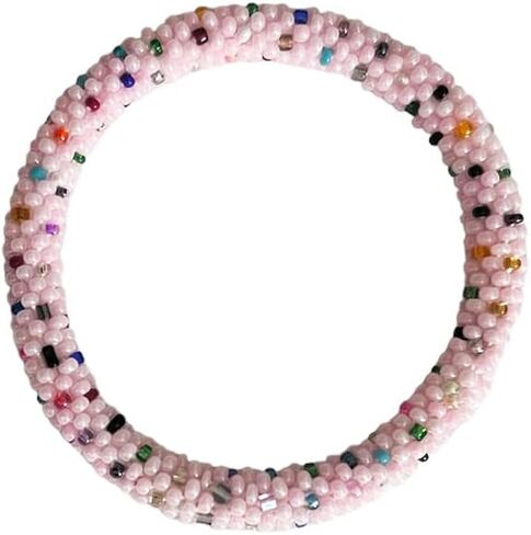 سوار ويجسبيديا كروشيه من الخرز الزجاجي نيبال بوهو - وردي in Kuwait