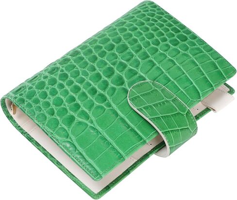 مخطط تنظيم شخصي من الجلد - غلاف دفتر ملاحظات مكون من 6 حلقات مع Flyleaf، حلقة ذهبية 30 مم، جلد سحب الزيت (وردي) in Kuwait