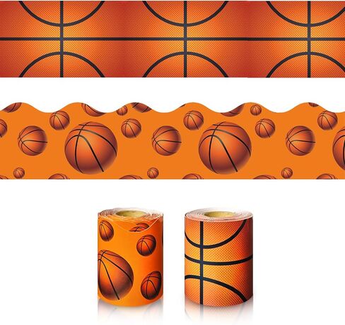 65.6ft زخارف حدود لوحة الإعلانات - 2 لفات من زخرفة كرة السلة، حافة الفصل الدراسي قابلة لإعادة الاستخدام لديكور العودة إلى المدرسة، مستلزمات المدرسة المنزلية للمعلم in Kuwait