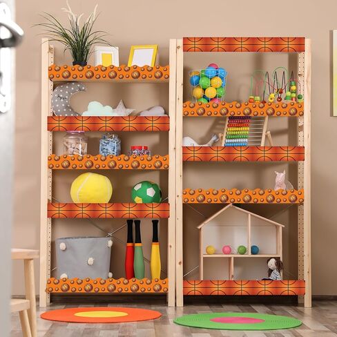 65.6ft زخارف حدود لوحة الإعلانات - 2 لفات من زخرفة كرة السلة، حافة الفصل الدراسي قابلة لإعادة الاستخدام لديكور العودة إلى المدرسة، مستلزمات المدرسة المنزلية للمعلم in Kuwait