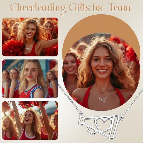 Unittype 30 Pcs Cheer Necklace Gifts Bulk Cheerleader Megaphone Necklace for Women Cheer Charms Megaphone Pendant Jewelry with Motivational Card and Opp Bags for Cheerleading Team Gifts in Saudi Arabia