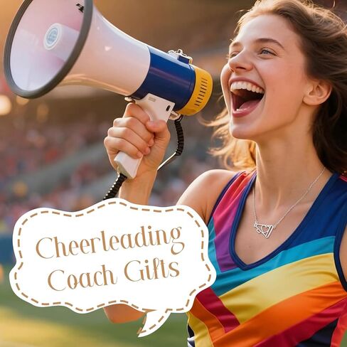 Unittype 30 Pcs Cheer Necklace Gifts Bulk Cheerleader Megaphone Necklace for Women Cheer Charms Megaphone Pendant Jewelry with Motivational Card and Opp Bags for Cheerleading Team Gifts in Saudi Arabia
