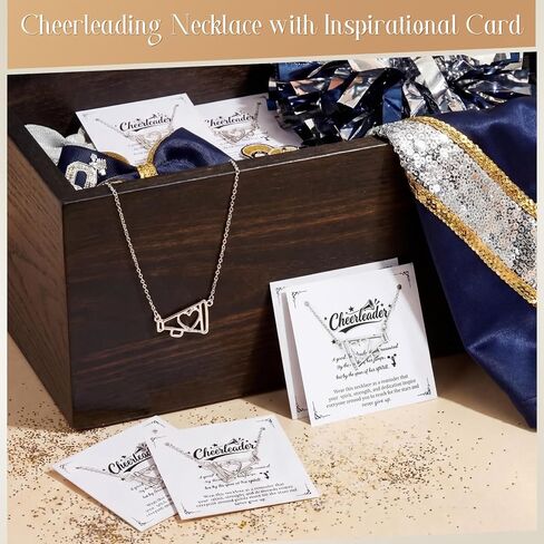 Unittype 30 Pcs Cheer Necklace Gifts Bulk Cheerleader Megaphone Necklace for Women Cheer Charms Megaphone Pendant Jewelry with Motivational Card and Opp Bags for Cheerleading Team Gifts in Saudi Arabia