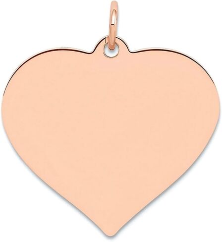 JewelryWeb 14k Solid Yellow Gold Love Heart Disc Charm Pendant Necklace for Women in in Saudi Arabia