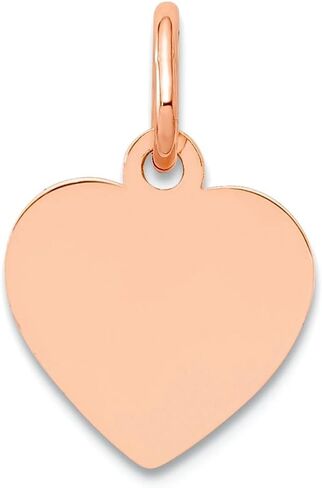 JewelryWeb 14k Solid Yellow Gold Love Heart Disc Charm Pendant Necklace for Women in in Saudi Arabia