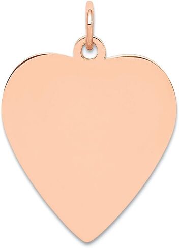 JewelryWeb 14k Solid Yellow Gold Love Heart Disc Charm Pendant Necklace for Women in in Saudi Arabia