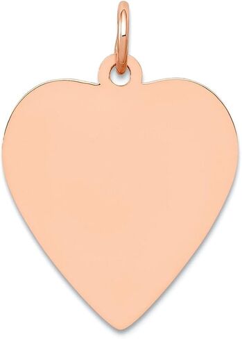 JewelryWeb 14k Solid Yellow Gold Love Heart Disc Charm Pendant Necklace for Women in in Saudi Arabia