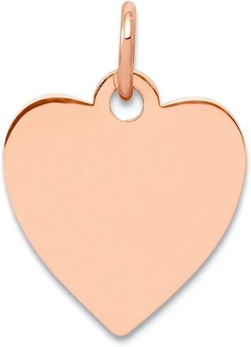 JewelryWeb 14k Solid Yellow Gold Love Heart Disc Charm Pendant Necklace for Women in in Saudi Arabia