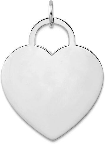 JewelryWeb 14k Solid Yellow Gold Love Heart Disc Charm Pendant Necklace for Women in in Saudi Arabia