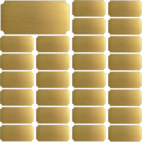 30 Pcs 4 in x 2 in (10 cm x 5 cm) Name Plates Light Source Engraved Brushed Stainless Steel, Gold Adhesive Blank Tags, Long-Lasting Rustproof Label Plates for Light Source Etching and Custom Engraving in Saudi Arabia