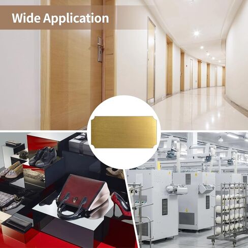 30 Pcs 4 in x 2 in (10 cm x 5 cm) Name Plates Light Source Engraved Brushed Stainless Steel, Gold Adhesive Blank Tags, Long-Lasting Rustproof Label Plates for Light Source Etching and Custom Engraving in Saudi Arabia