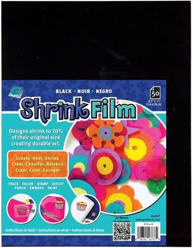 فيلم Grafix Shrink - ورق أبيض غير شفاف مقاس 8.5 بوصة × 11 بوصة، صمم فنك وقم بتقليصه لإنشاء المجوهرات والزينة والحرف الورقية وبطاقات الهدايا والزخارف والمزيد، عبوة من 50 قطعة in Saudi Arabia