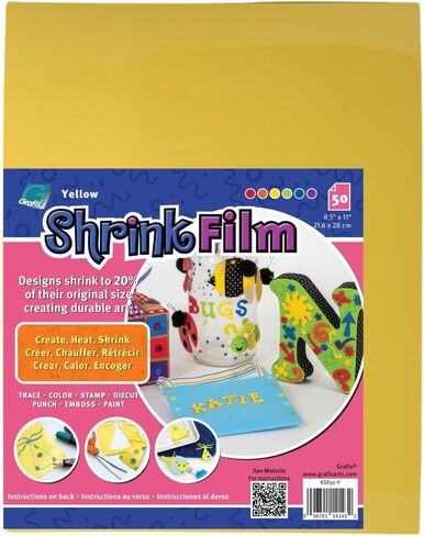 فيلم Grafix Shrink - ورق أبيض غير شفاف مقاس 8.5 بوصة × 11 بوصة، صمم فنك وقم بتقليصه لإنشاء المجوهرات والزينة والحرف الورقية وبطاقات الهدايا والزخارف والمزيد، عبوة من 50 قطعة in Saudi Arabia