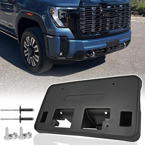 Front License Plate Frame for GMC Sierra 2500 HD 3500 HD 2024 2025 2026 Front Bumper License Plate Holder Mounting Bracket Cover Replace# 85650574 Partslink# GM1068257 in Saudi Arabia